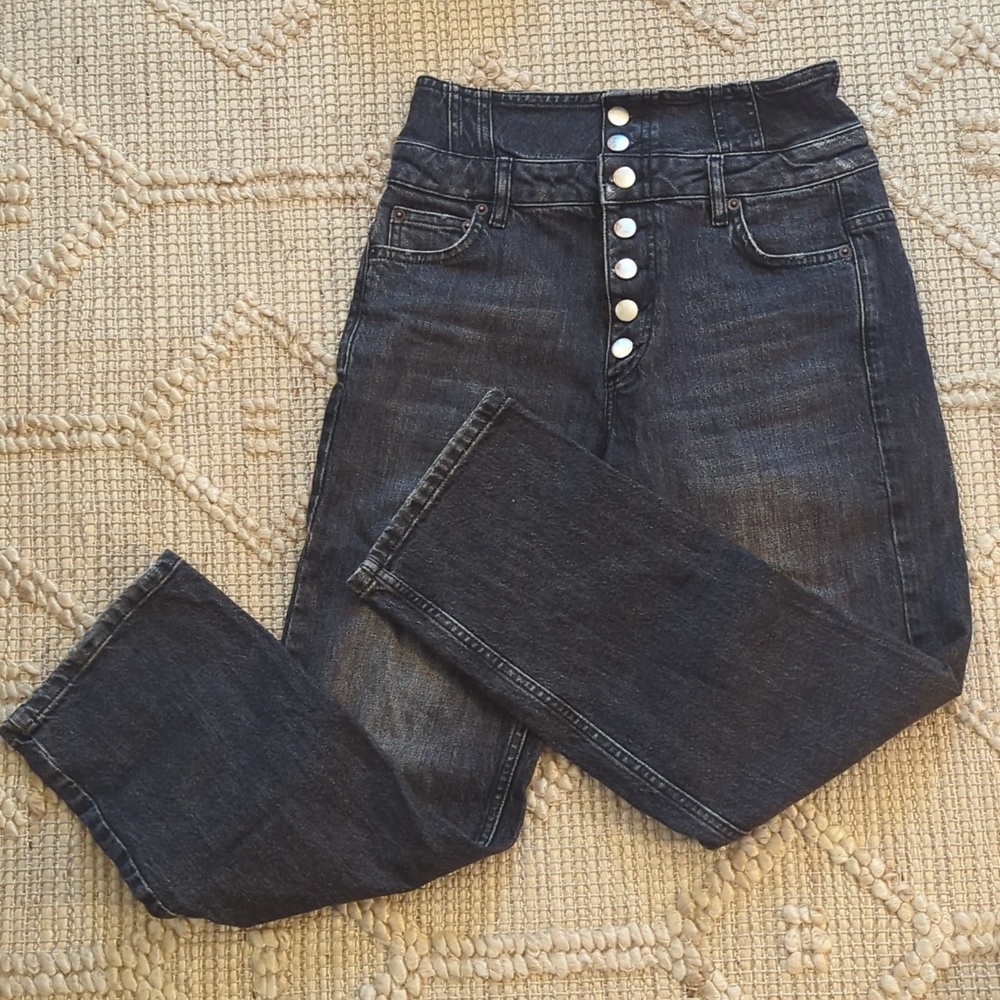 Marissa Webb Black Jean | Size 26 | High Rise - Exposed Button Fly - Picture 3 of 6
